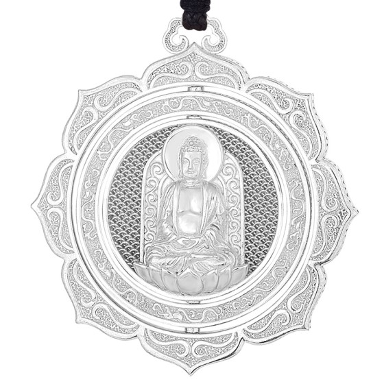 Pt950 Platinum Mahavairocana Guardian Pendant - Goat & Monkey Zodiac Birth Buddha